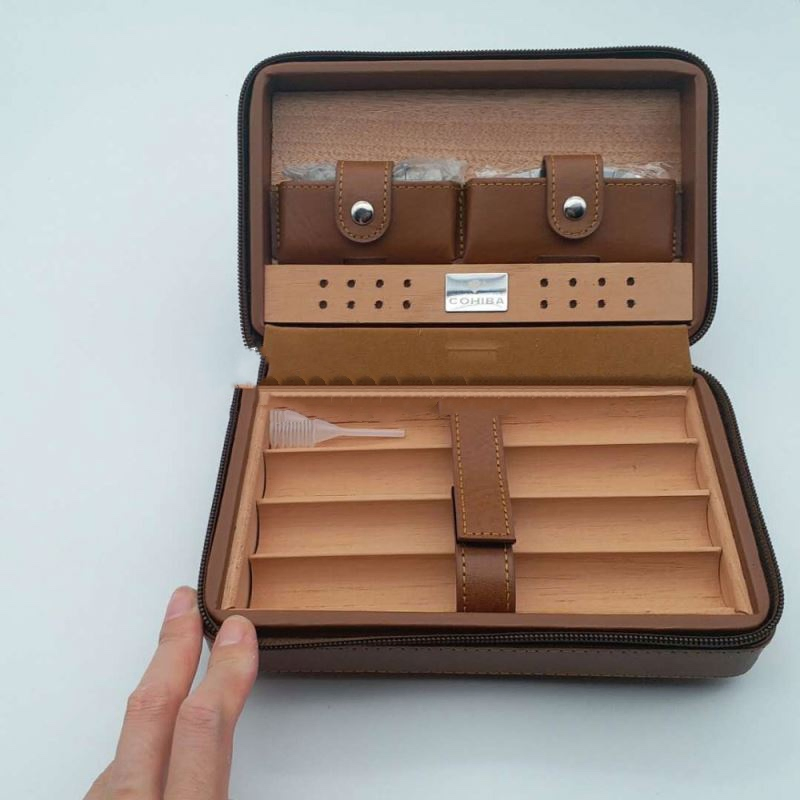 Great Quality Handmade Waterproof Leather Cigar Humidor