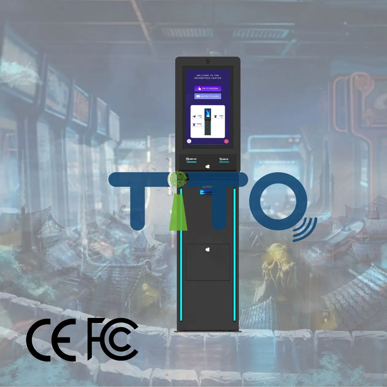 Multi-Function Ticket Redemption Kiosk Supports Gift Cards for Fish Tables, Skill Games & Arcade Cabinets