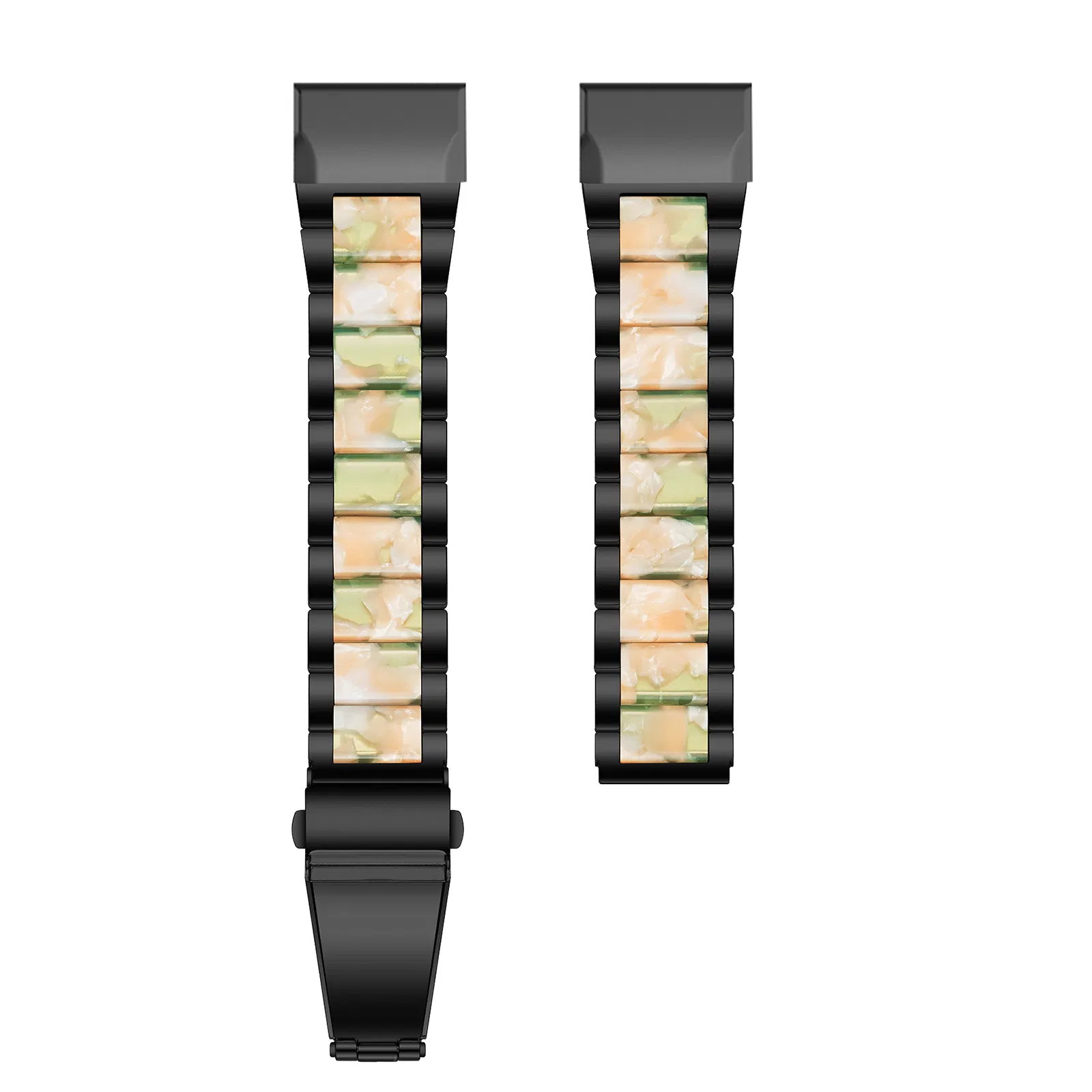 Single Row Stainless Steel Inter-Resin Buckle Strap Wristband for Garmin Fenix 7/7X