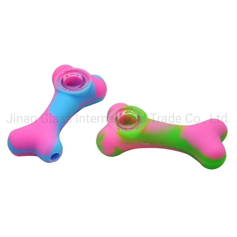 Bone Shaped Silicone Pipe Creative Pattern Silicone Glass Pipe