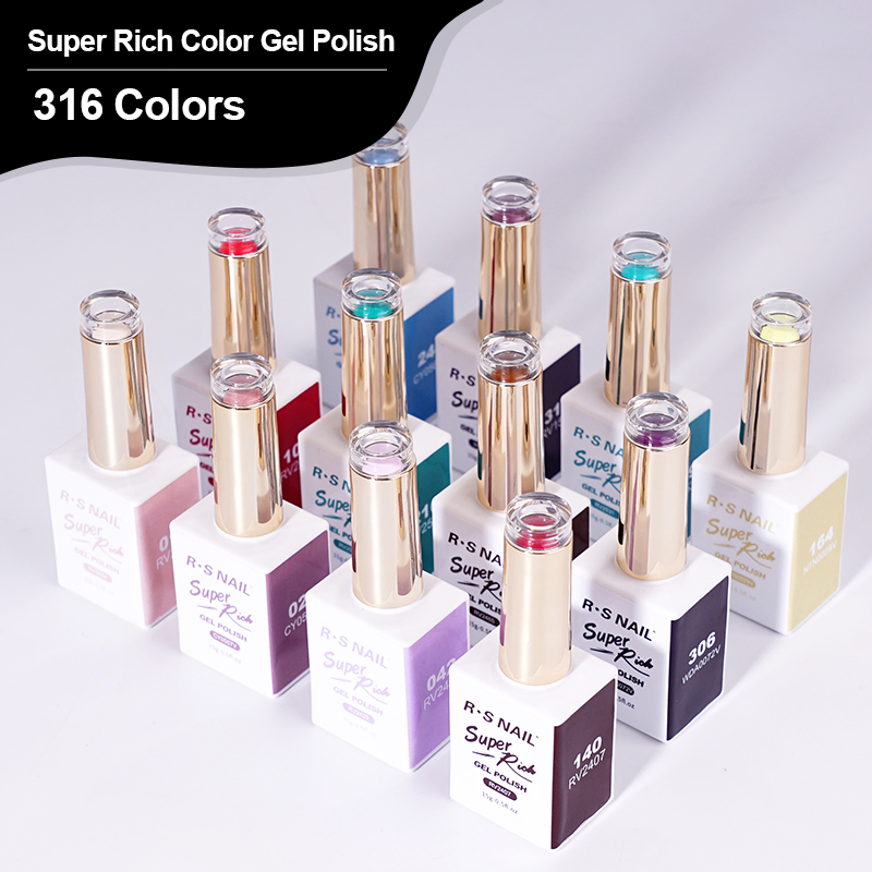 R S Nail Wholesale Long Lasting High Gloss Soak off UV Gel 15ml Hema Free Tpo Free Super Rich One Coat Color Gel Polish