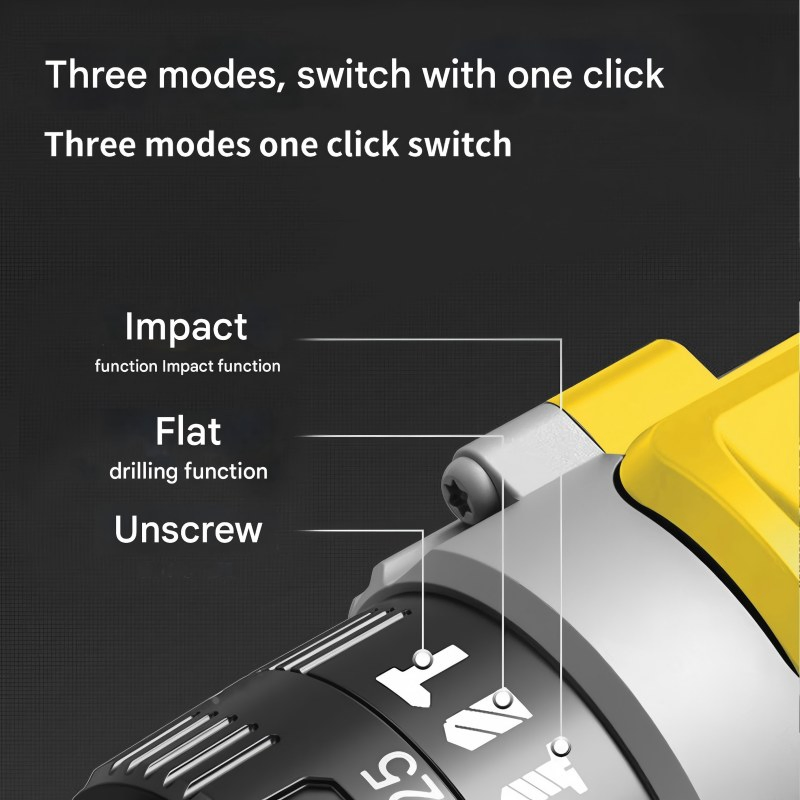 Аккумуляторная бесщеточная дрель 21В, 2 скорости