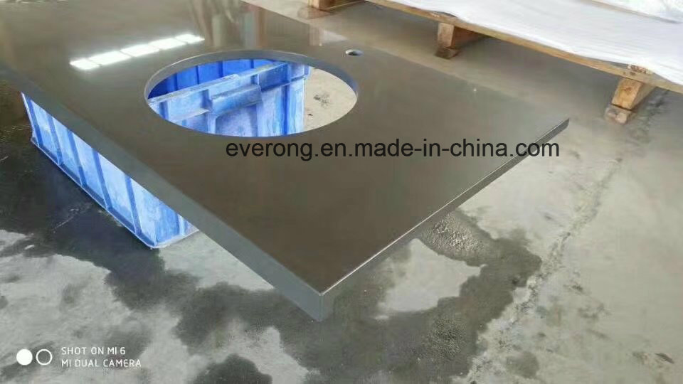 Chinese White/Grey/ Black Stone Quartz with Mirror Chip for Vanity Tops
