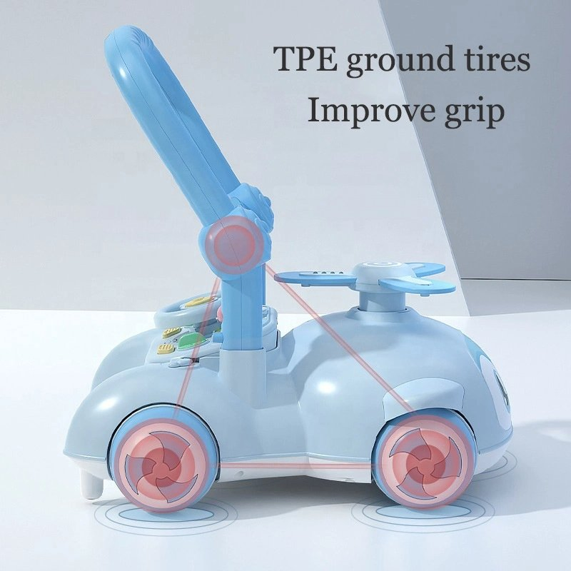 Baoli Wholesale Custom 2 in 1 Adjustable Cute Baby Walker with Multifunctional Steering Wheel Infant Stroller