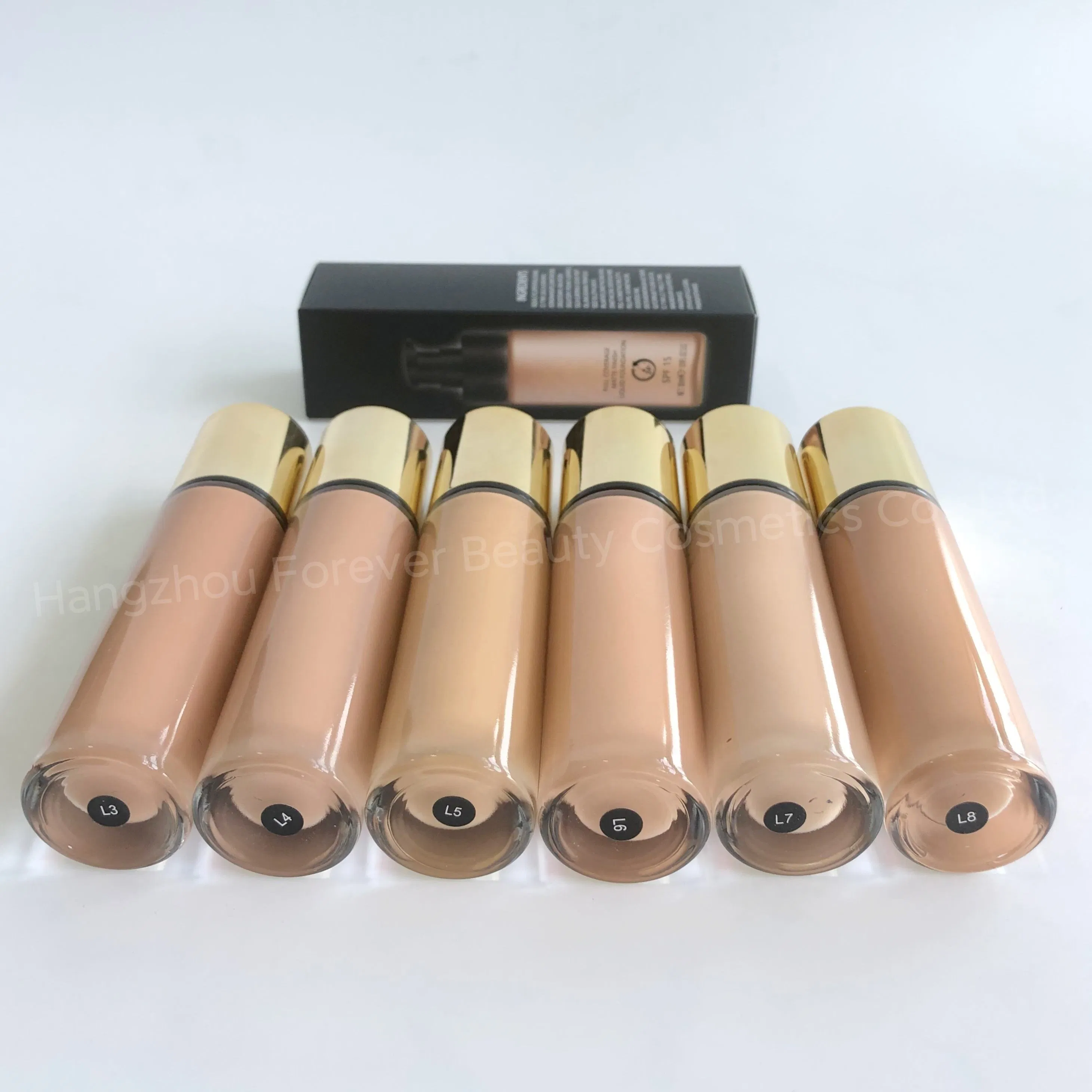 Custom Logo 24-Hour Wear Oil Control Liquid Foundation SPF 15 Matte Finish Concealer Pore Minimizer Moisturizer Whitening