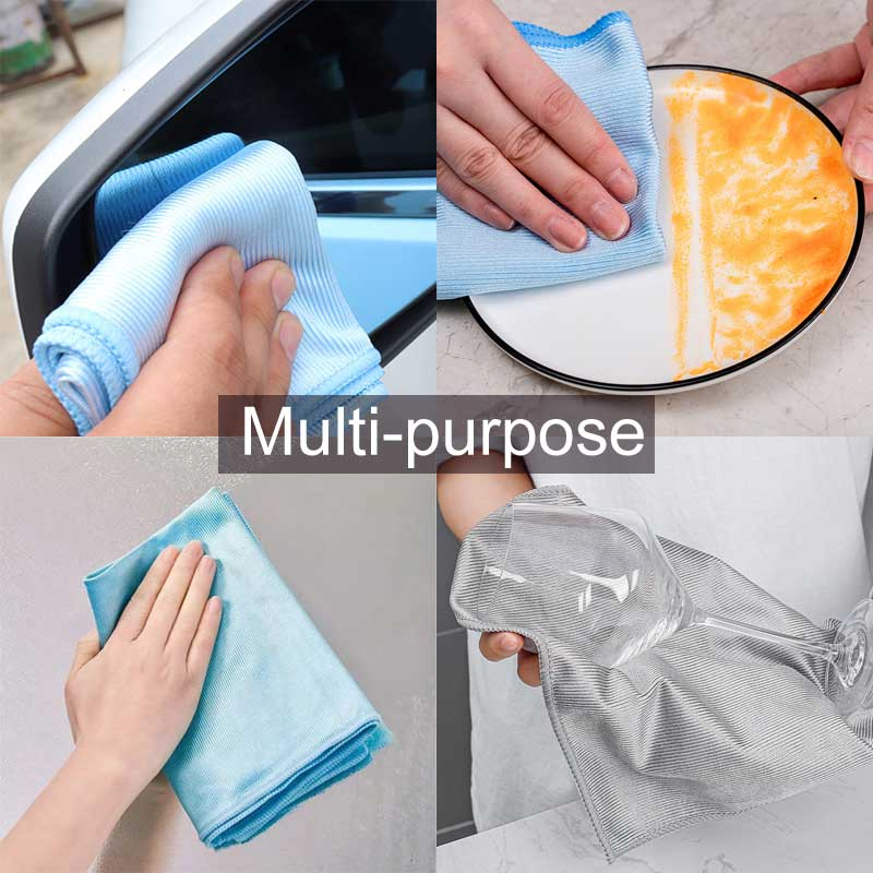 Household Lint Free Glass Polishing Kitchen Dish Towel Reusable Dishcloth Microfiber Cloth Windows Mirrors Glass Cleaning Cloth Rag