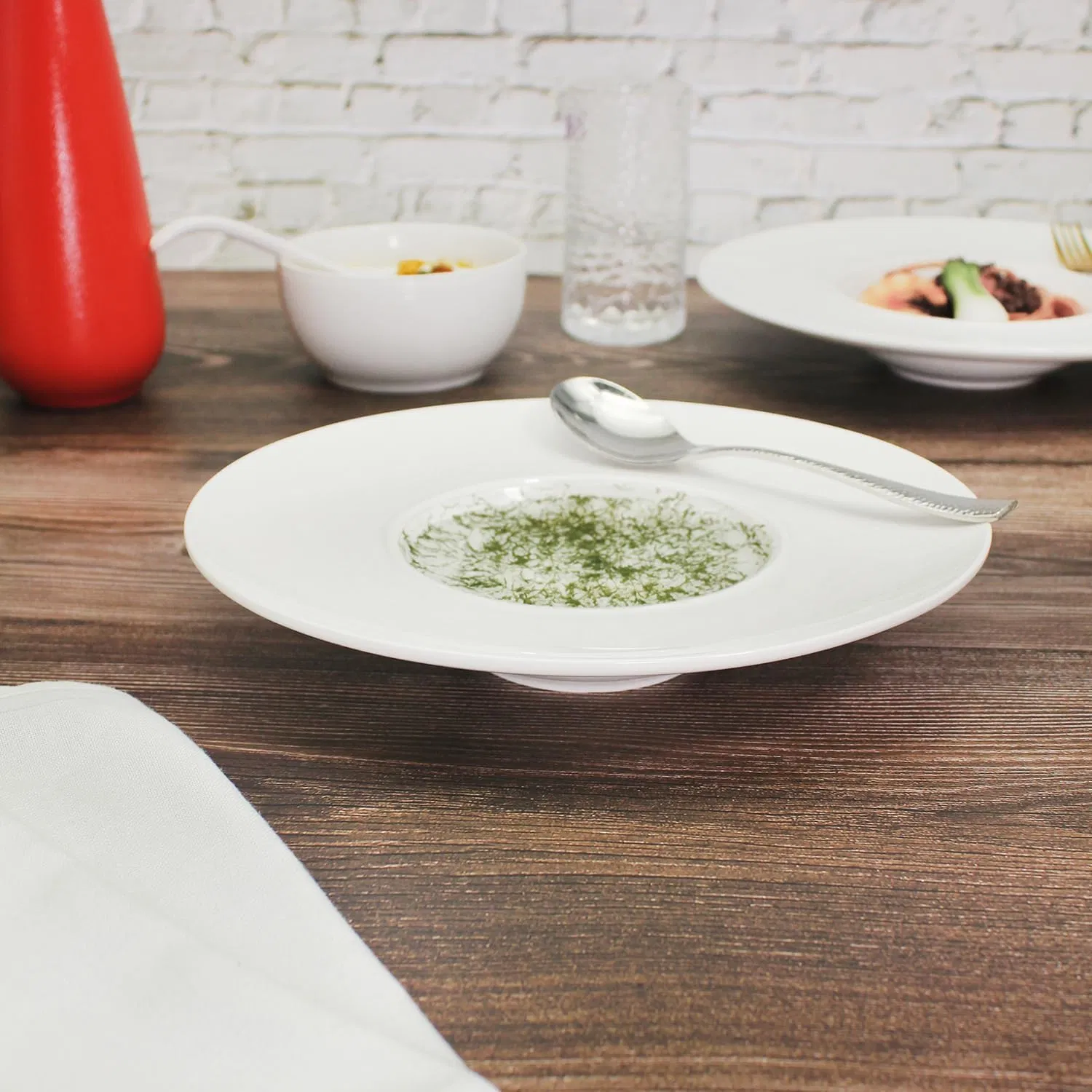 Ceramics Rimmed Soup Plate Black and White