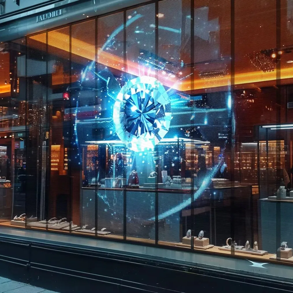 High Transparent Hologram LED Screen Display Pantalla LED Transparente Video Wall Panel for Glass Windows
