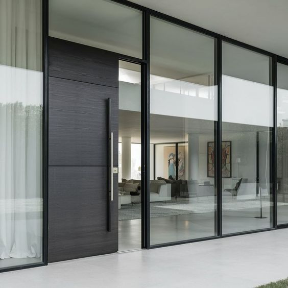 Chinese Customized Exterior Swing Entrance Entry Front Doors Metal Stainless Steel Aluminum Modern Wrought Iron Main Gate Pivot Door for Security