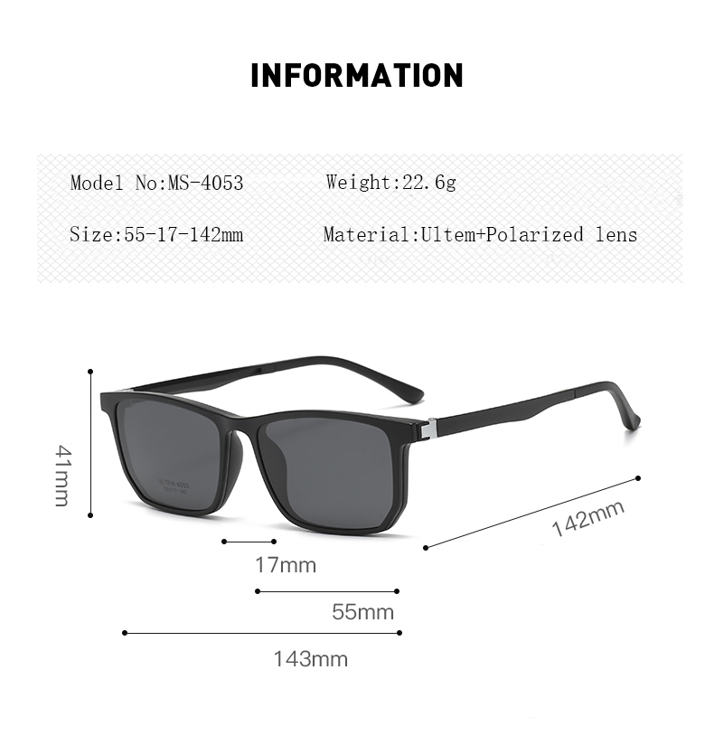 Maysun Ultem Fashion Optical Glasses Brand Clip on Magnetic Sunglasses Eyeglass Frame