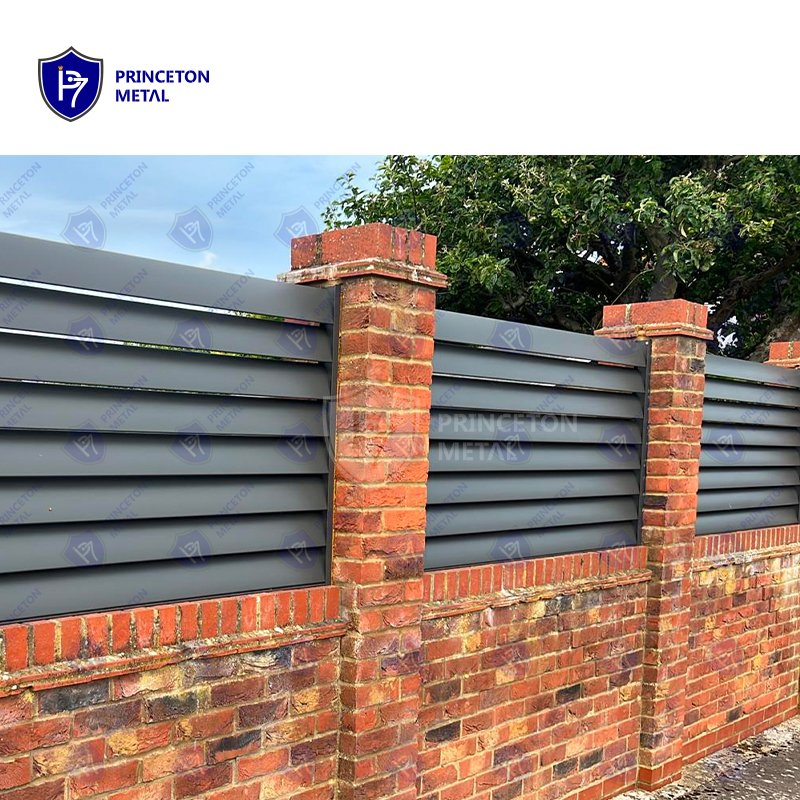 Satin Aluminum Slat Fence Panels Powder Coated for Garden Backyard
