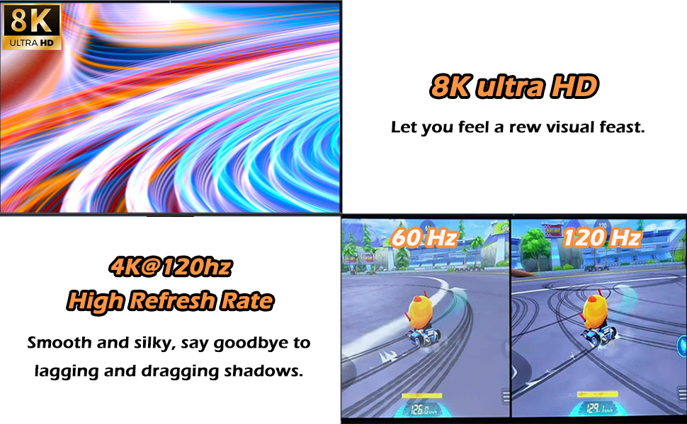 8K@60Hz HDMI Splitter 1 in 3 out, 1X3 1X4 HDMI 2.1 Splitter