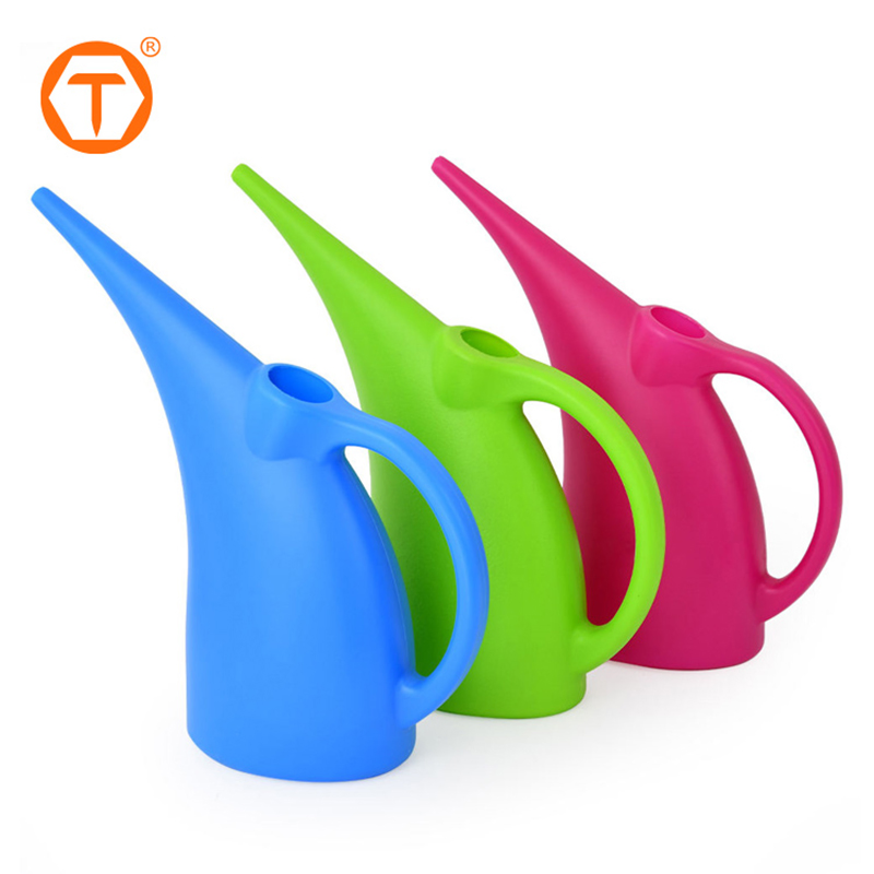 Long Mouthed Green Pink Lightweight Small 1L 2L 3L Plastic Bonsai Garden Watering Can for Indoor and Outdoor Plants