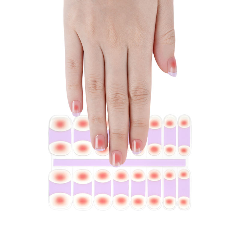 French Semi-Cured Gel Strips Transparent Gel Nail Strips with UV Lamp