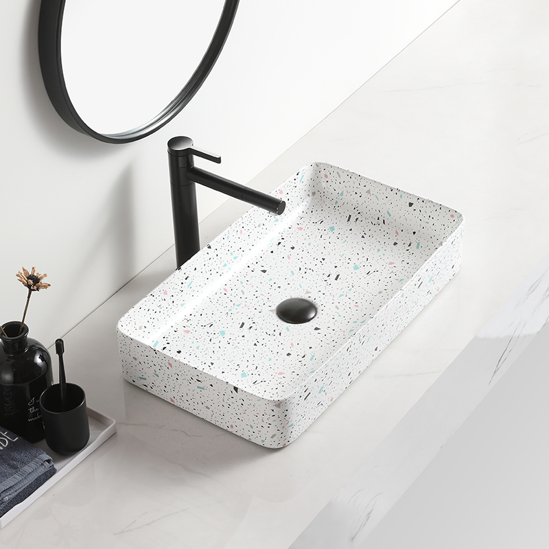 Newly Designed Above Counter Basin Color Hand Washing Pia De Banheiro Marble Bathroom Sink