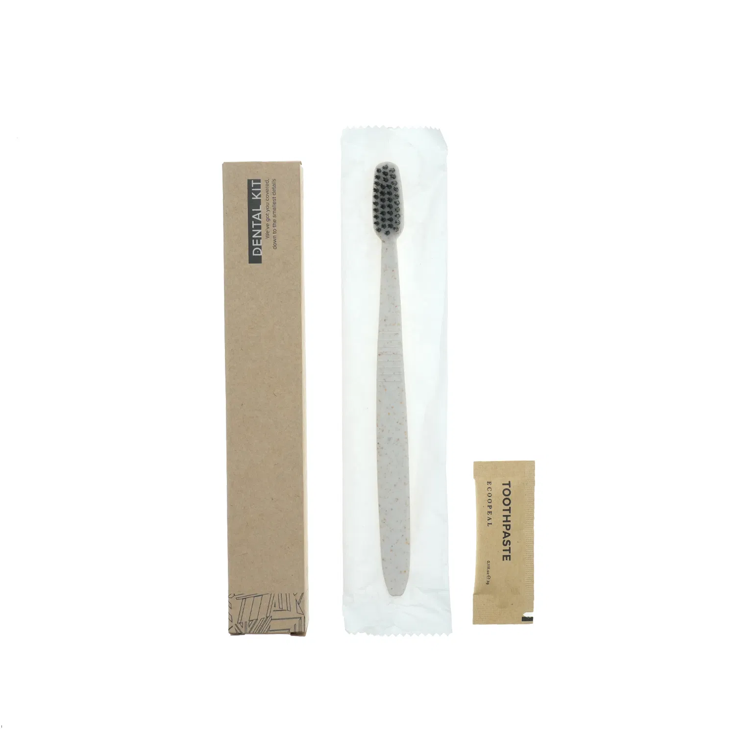 Hotel Amenities Set with Kraft Box Wrapper for Hotel Room Using