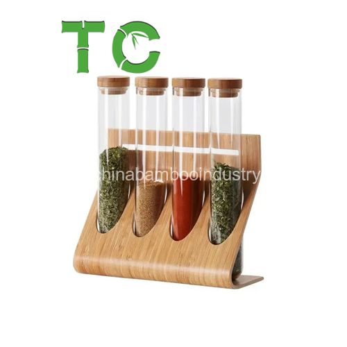 Tabletop Countertop Cafe Bar Kitchen Clear Cereals Canister Holder Coffee Bean Test Tube Rack Stand Display Coffee Beans Storage Jar
