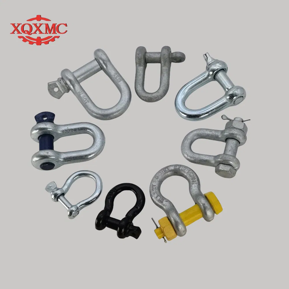 High Strength Lifting Rigging Alloy Steel G209 Horseshoe Shaped D-Type Shackle