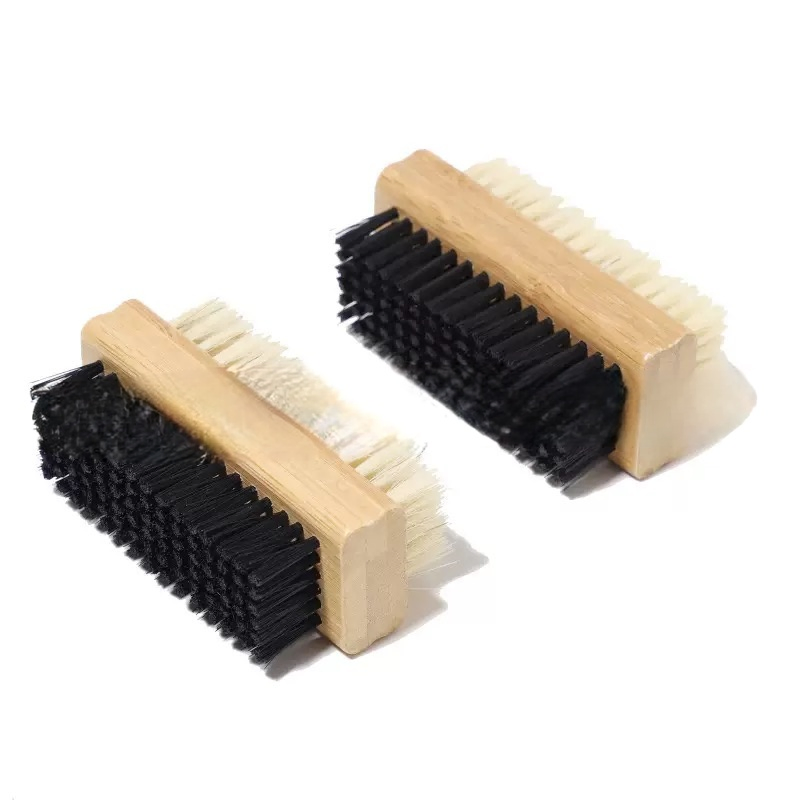 Cross-Border Solid Wood Double-Sided Nail Dust Removal Shoe Cleaning Brush