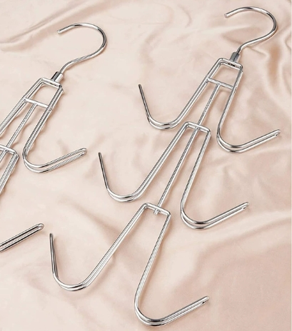 Six-Hook Metal Bag Storage Hanger, Anti-Slip Thickened Mode No Trace Hanging Rack