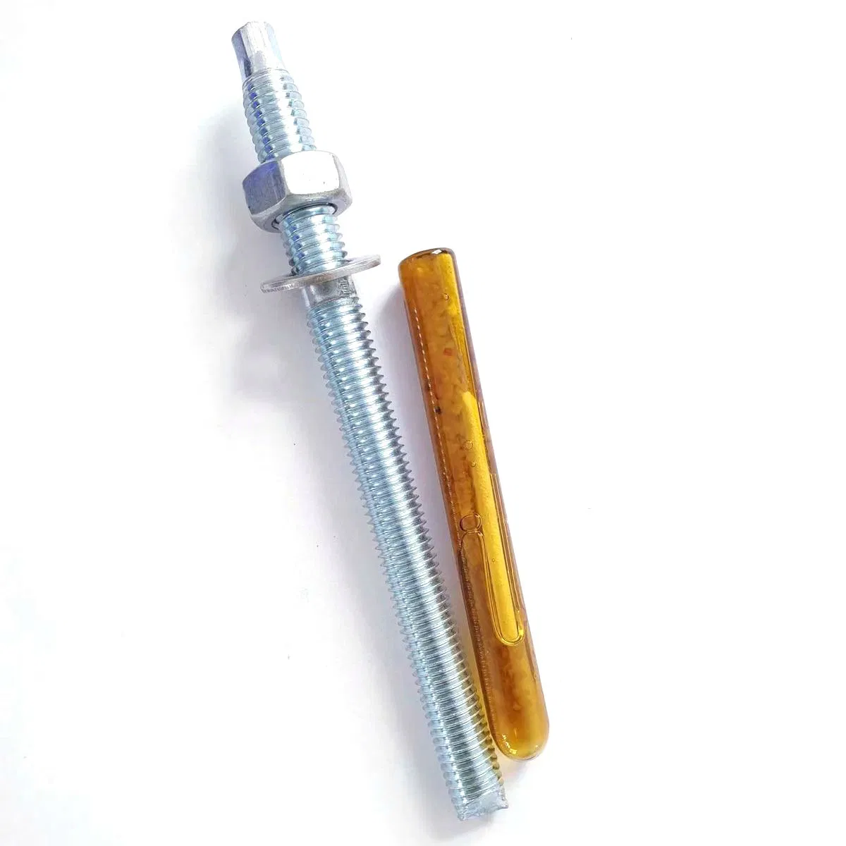 White Blue Zinc Plated Chemical Stud Anchor with Washer and Nut