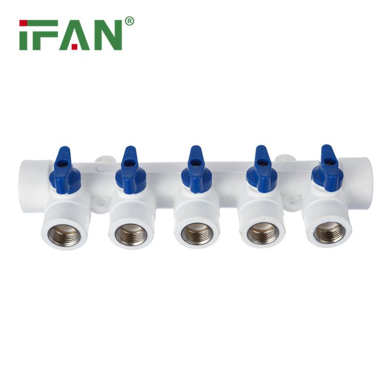 Ifan PPR Plastic Manifolds White Female Thread PPR Manifold with Copper Core