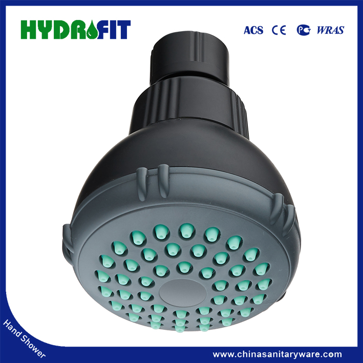 Factory ABS Plastic Single Function Shower Head Shower Sprayer Bathroom Shower Sanitaryware Rainfall Black Color Shower Head