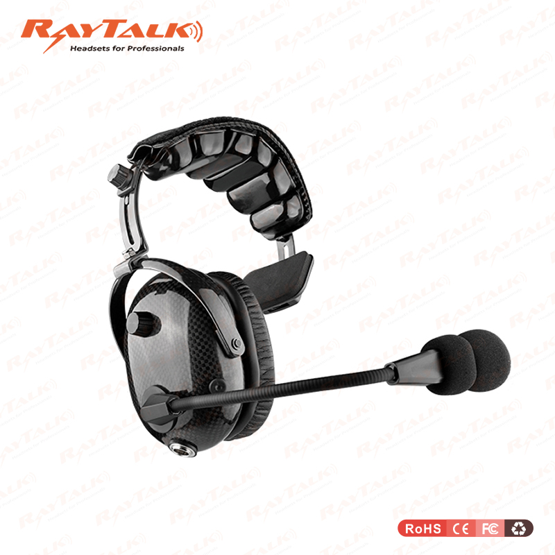 Single Sided Noise Cancelling Carbon Fiber Two Way Radio Heavy Duty Headset for Two Way Radio