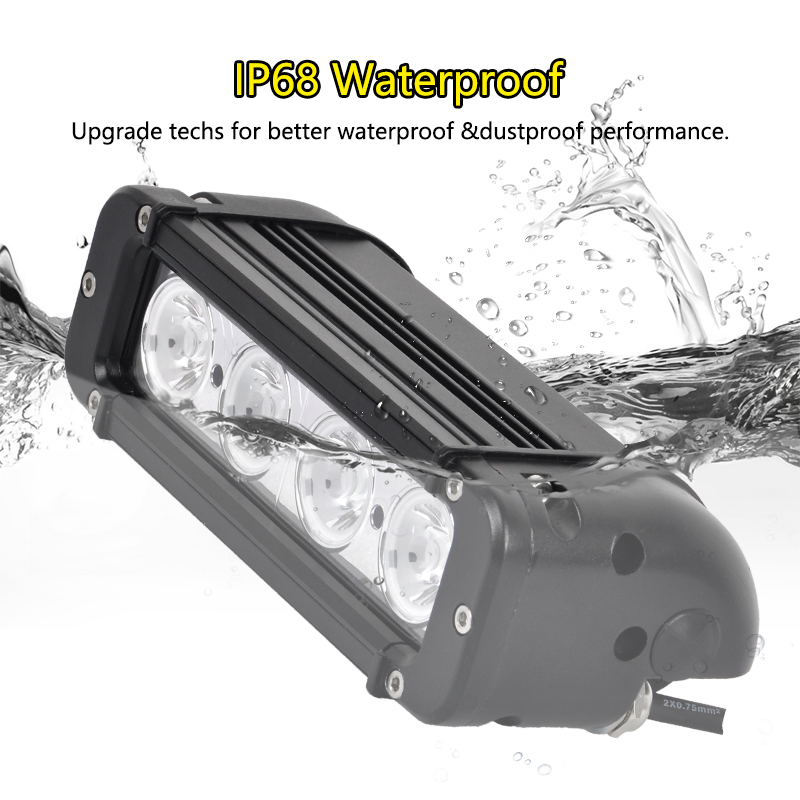 8-Inch Energy-Efficient Single Row Waterproof LED Light Bar