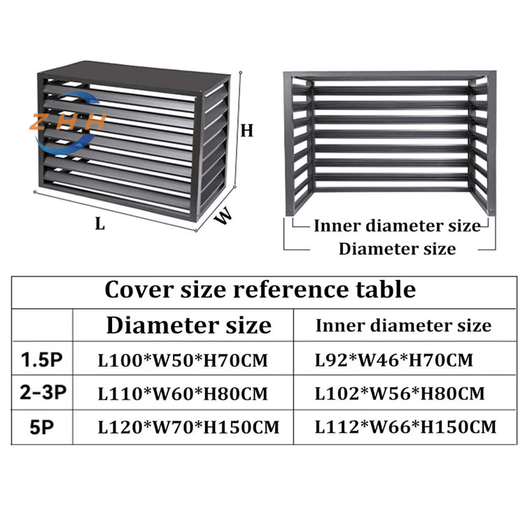 Outdoor Fence Air Conditioner Cover, Aluminum Alloy Space Divider Trash Can Enclosure