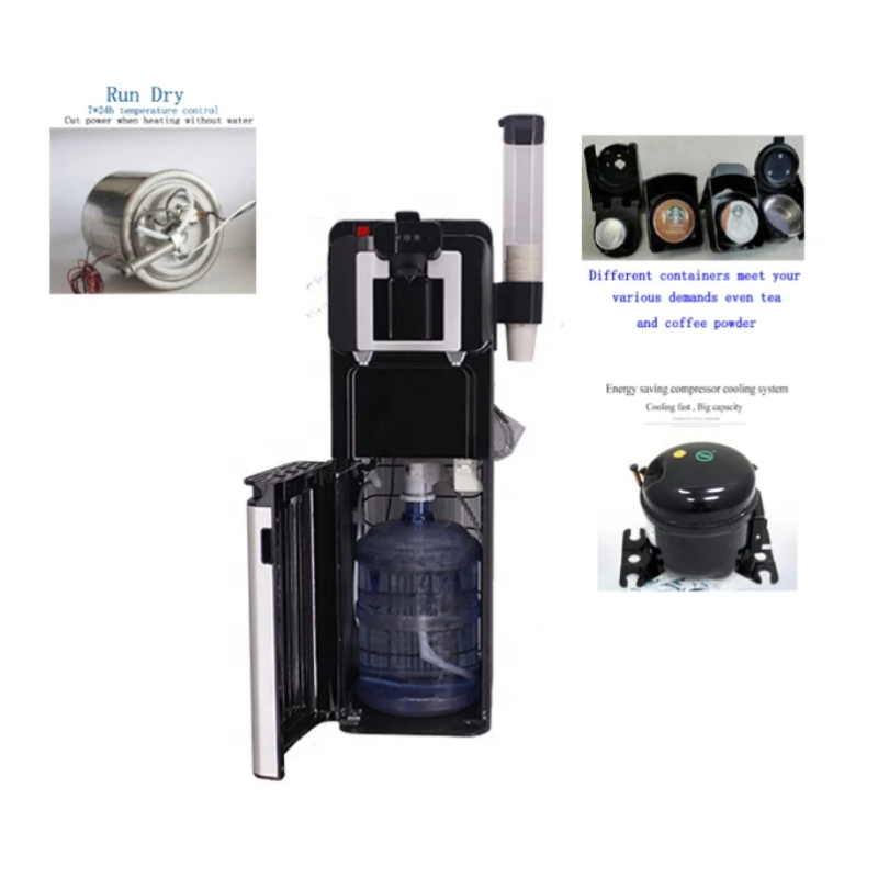 Multi-Function Bottom Loading Hot Cold Water Dispenser with Espresso Coffee Maker Machine