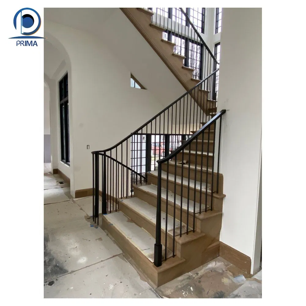 Orient Staircase American Style Commercial Oak Wood Treads with Metal Straight Staircase