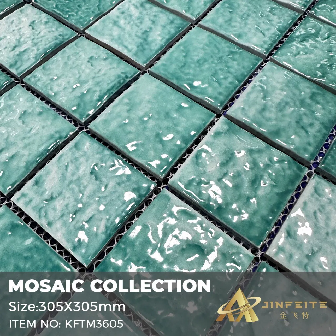 Light Green Classic Design 48*48mm Mosaic with Mesh Back for Swimming Pool