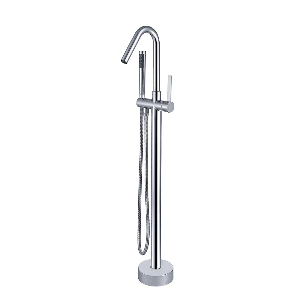 Bathroom Bath Tub Gold Mixer Taps Free Standing Shower with Shower Head
