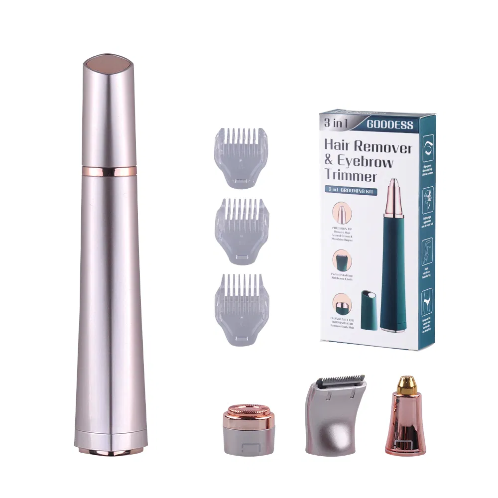 Rechargeable 3 in 1 Electric Lady Shaver Nose Hair Trimmer Eyebrow Leg Armpit Bikini Trimmer