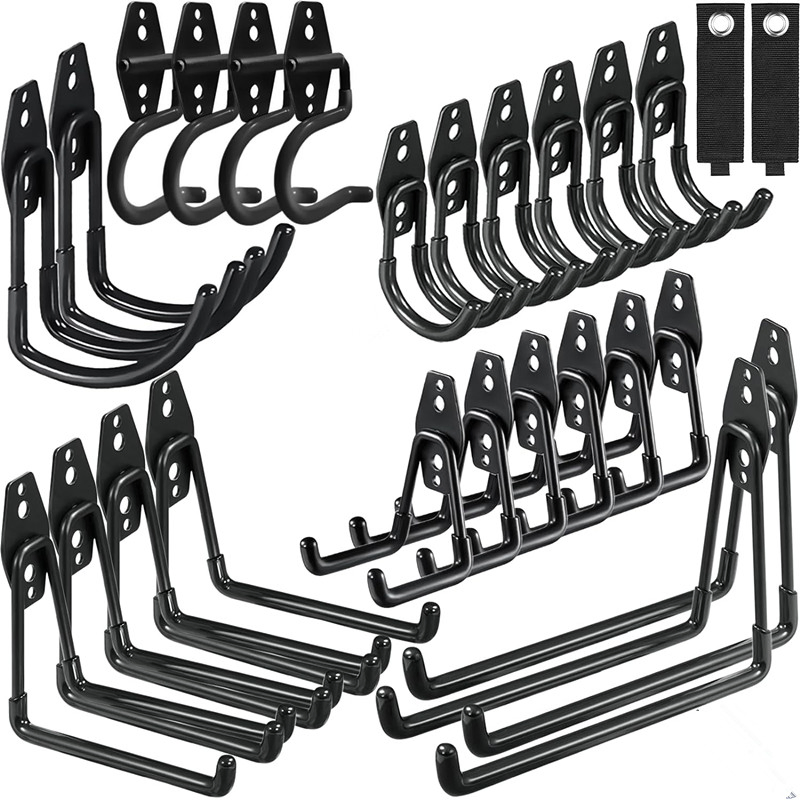 Heavy Duty Steel Garage Storage Hooks Wall Mount Utility Garage Hooks and Hangers for Organizing Power Tools, Bikes, Bulk Items