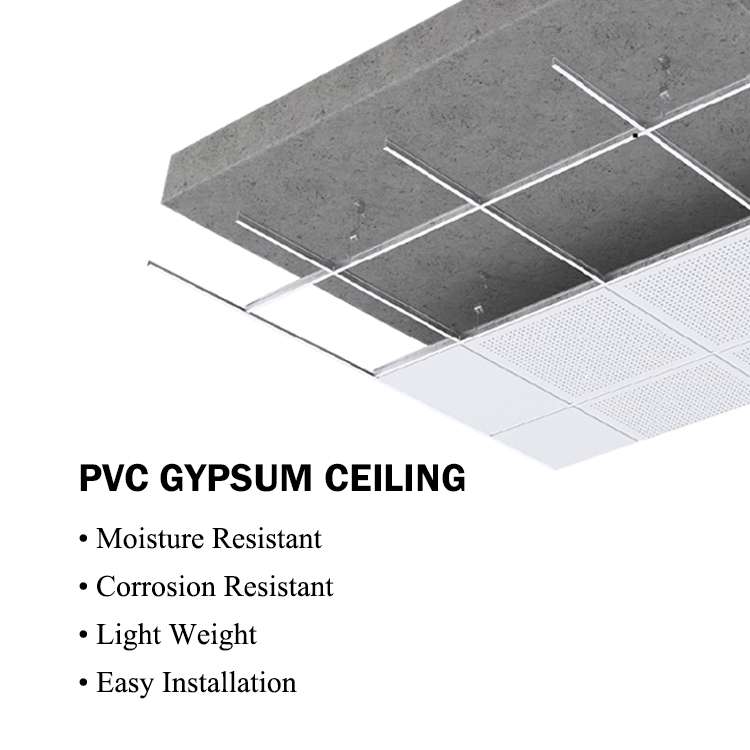 Comfortable PVC Veneer 60*60 PVC Laminated Gypsum Board