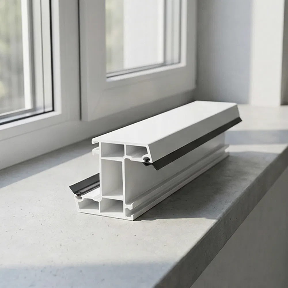 PVC Profiles UPVC Extrusion Profiles Manufacturer for Plastic Window Frames