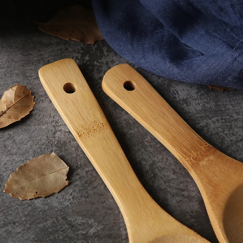 Customized Kitchen Utensil Bamboo Soup Scoop Rice Paddle Cooking Serving Spoon