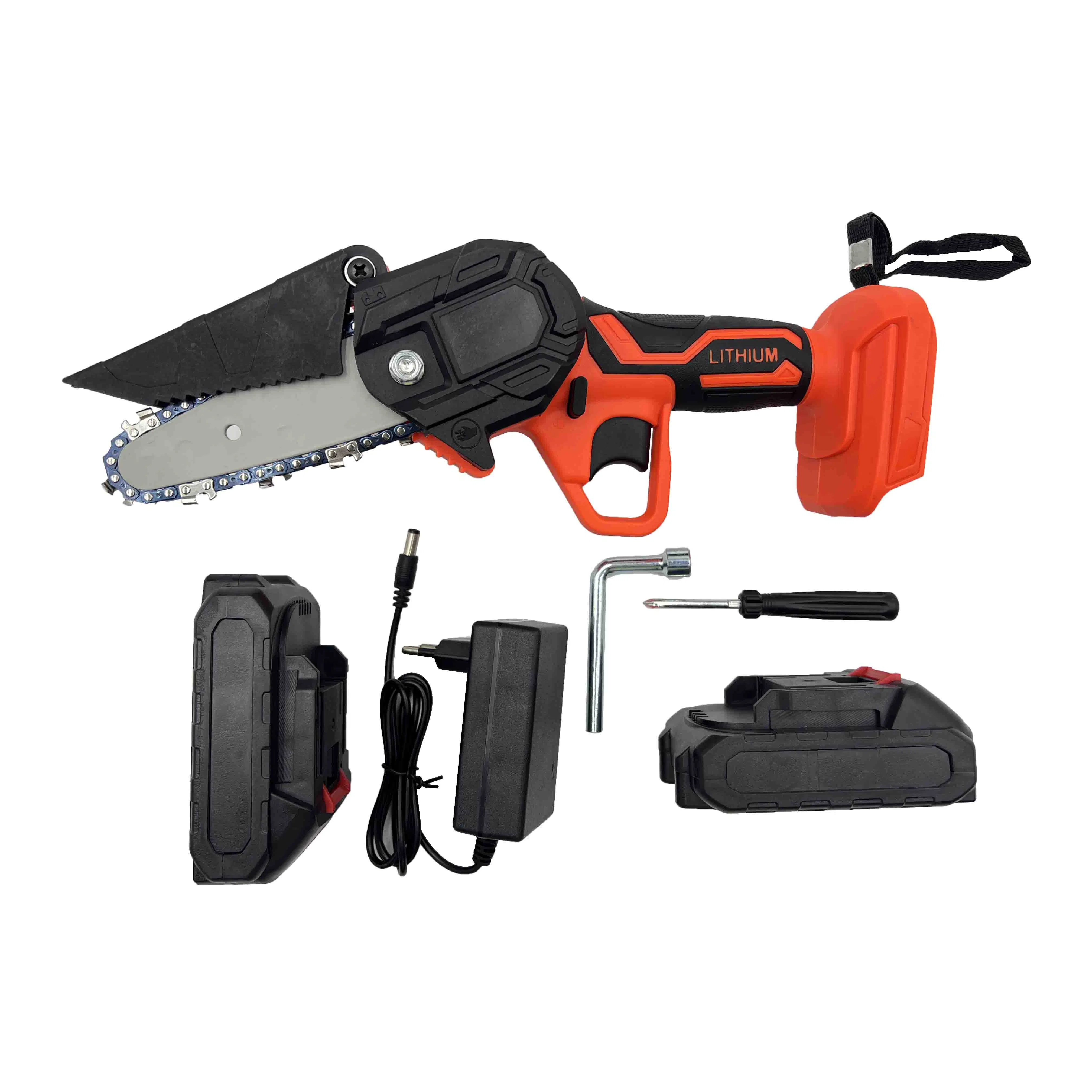 6/4-Inch Mini Chainsaw Rechargeable Handheld Electric Pruning Single Hand Saw Garden Lithium