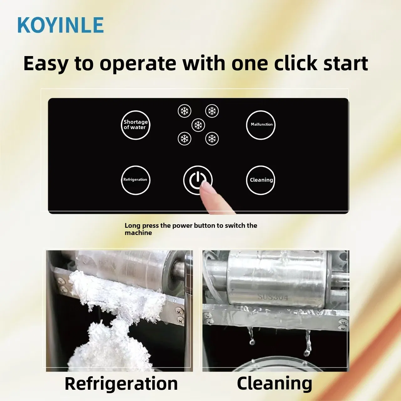 Snowflake Design Commercial Ice Maker with Fast Freezing Capacity