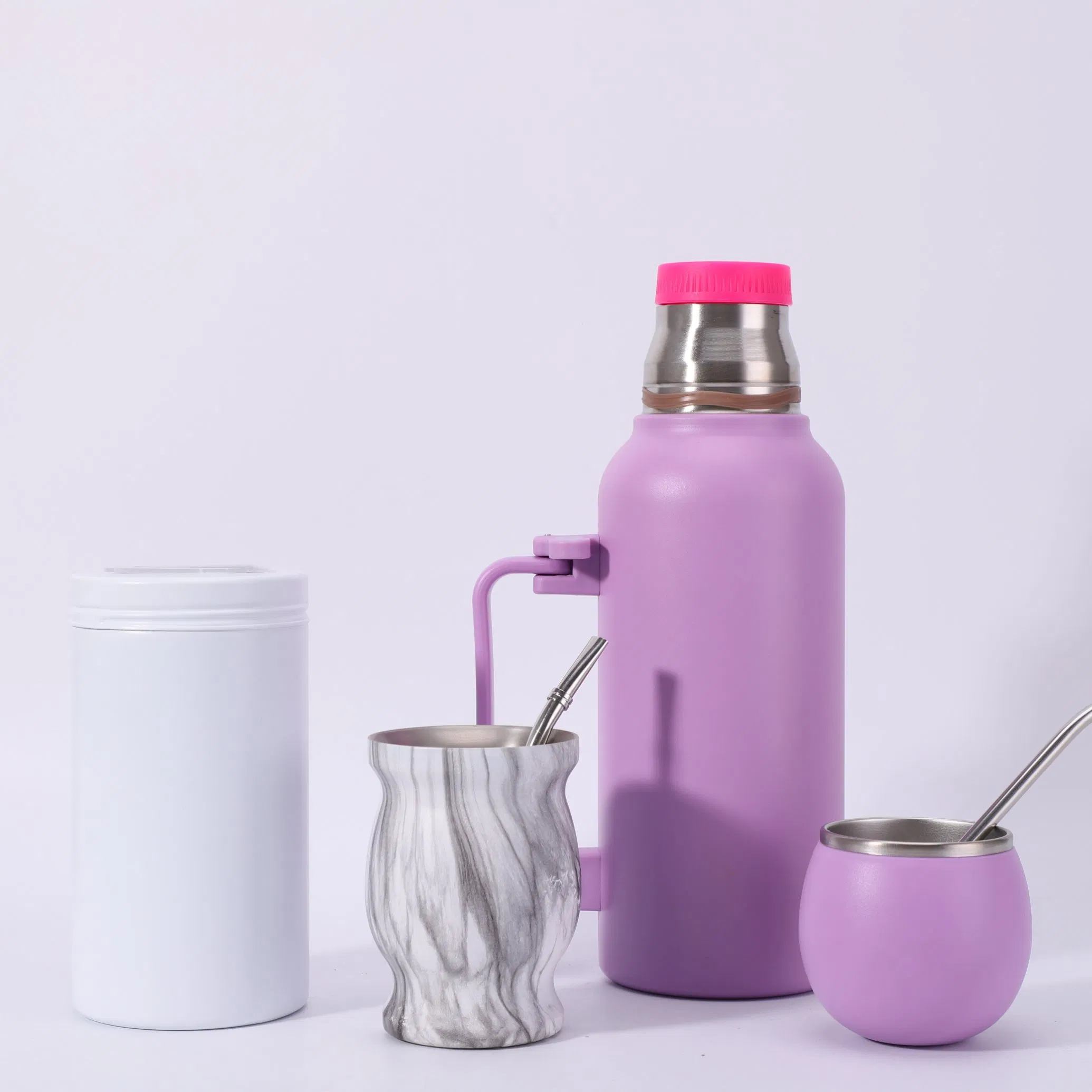 Термос для мате 1300 мл, набор из нержавеющей стали