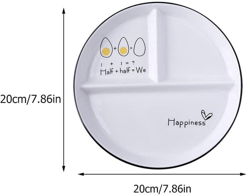 Ceramic Divided Dinner Plates Handmade Porcelain Weight Loss Weight Plate