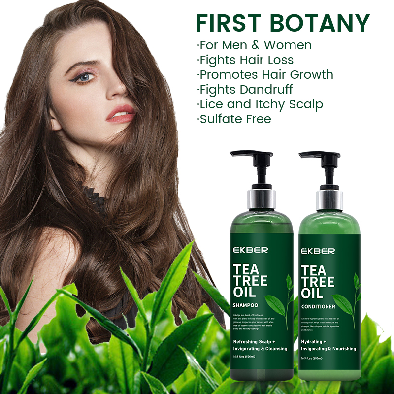 Private Label OEM ODM professional Sulfate Free Tea Tree Oil Shampoo and Conditioner for Itchy Dry Scalp