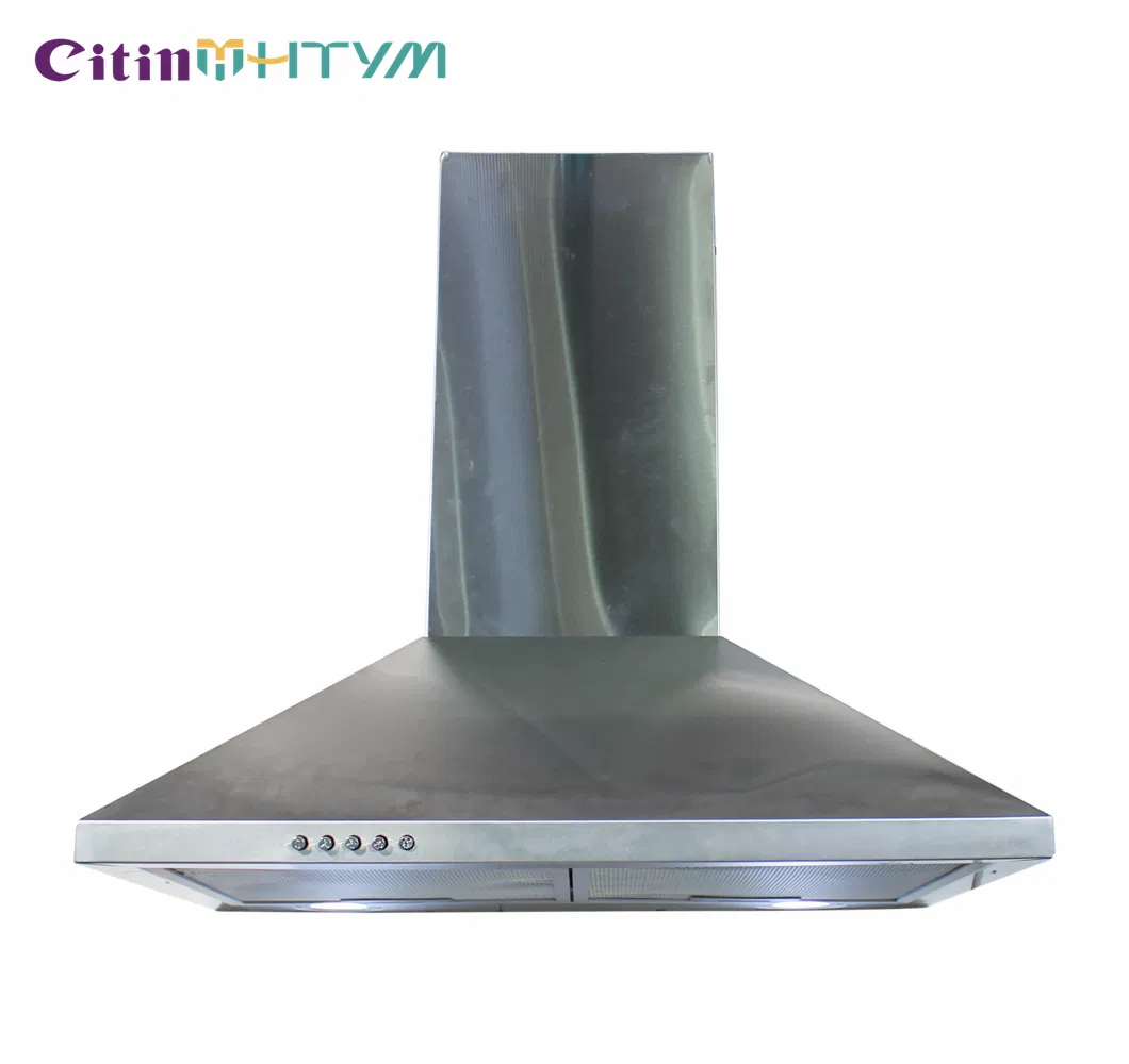 Factory OEM Stainless Steel 600mm Pyramid Style Efficient Kitchen Range Hood