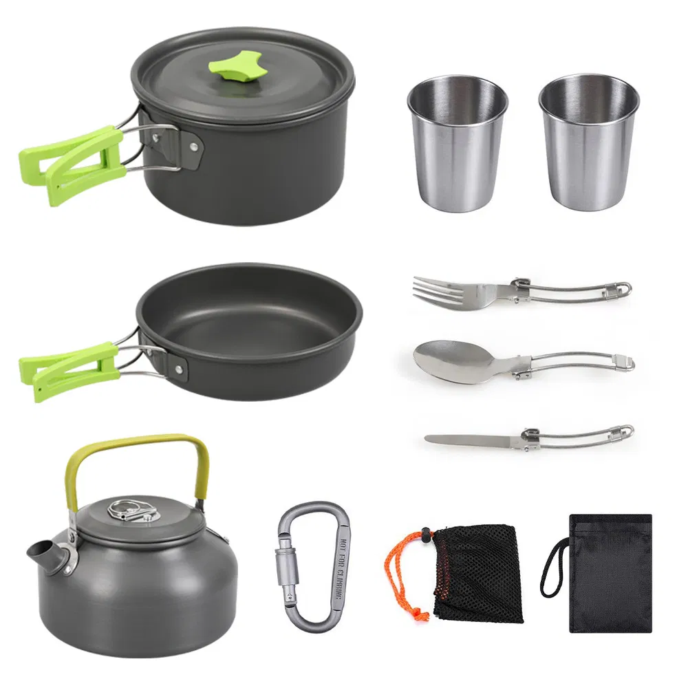 Outdoor Camping Set Pot Tableware Combination Portable Picnic Cookware