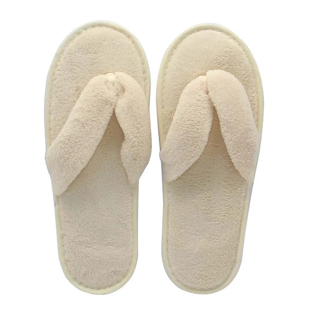 Cost Effective One-Time Anti-Slip Washable Flip Flops in Green/White/Gray/Canary/Pink/Purple with Coral Velvet Fabric for Women and Man in The Hotel/Airline