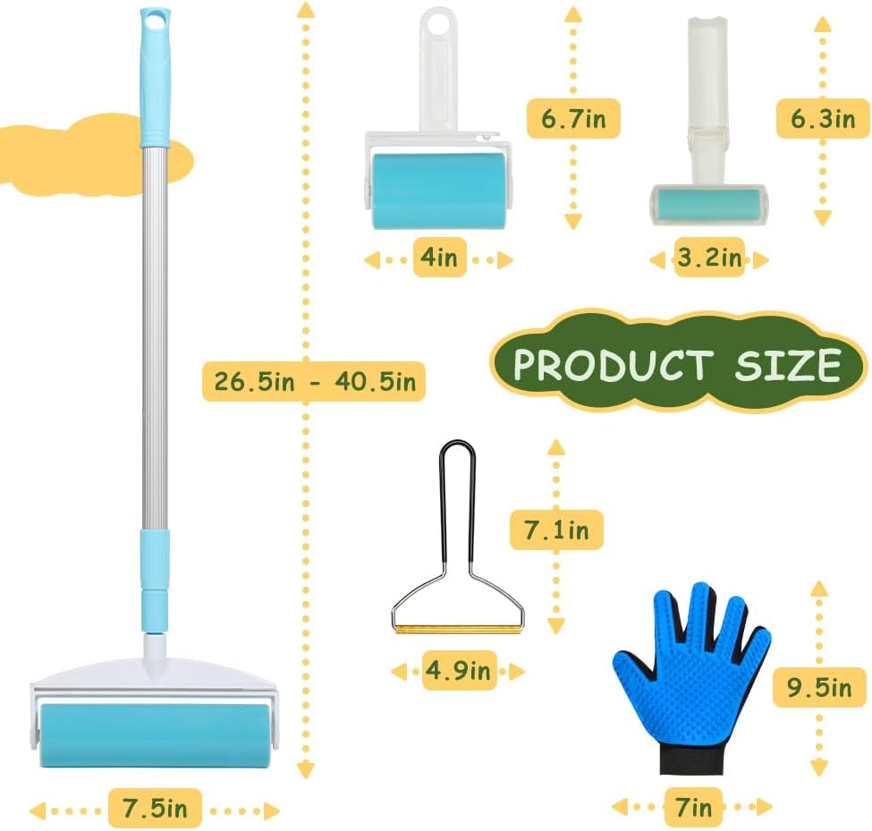 Reusable for Pet Hair Remover Roller Dog & Cat Self-Cleaning Tool No Adhesive Needed Grooming Tool Type