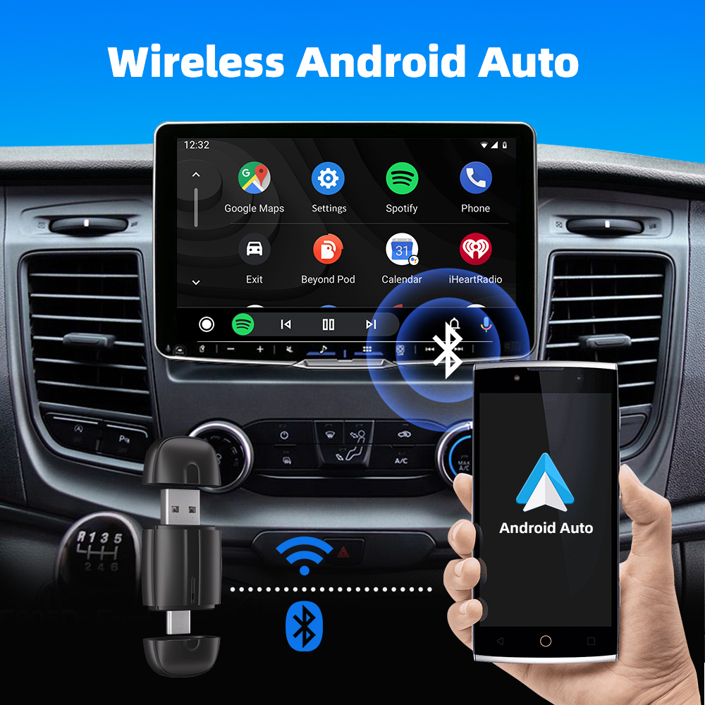 Адаптер беспроводной CarPlay Android Auto 2в1 для автомобиля