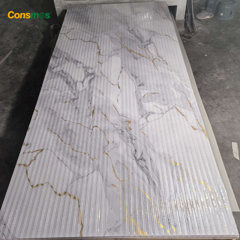 Newly Designs Interior Decoration Wall Panel 3D Waterproof Glossy Board PVC UV Marble Sheet
